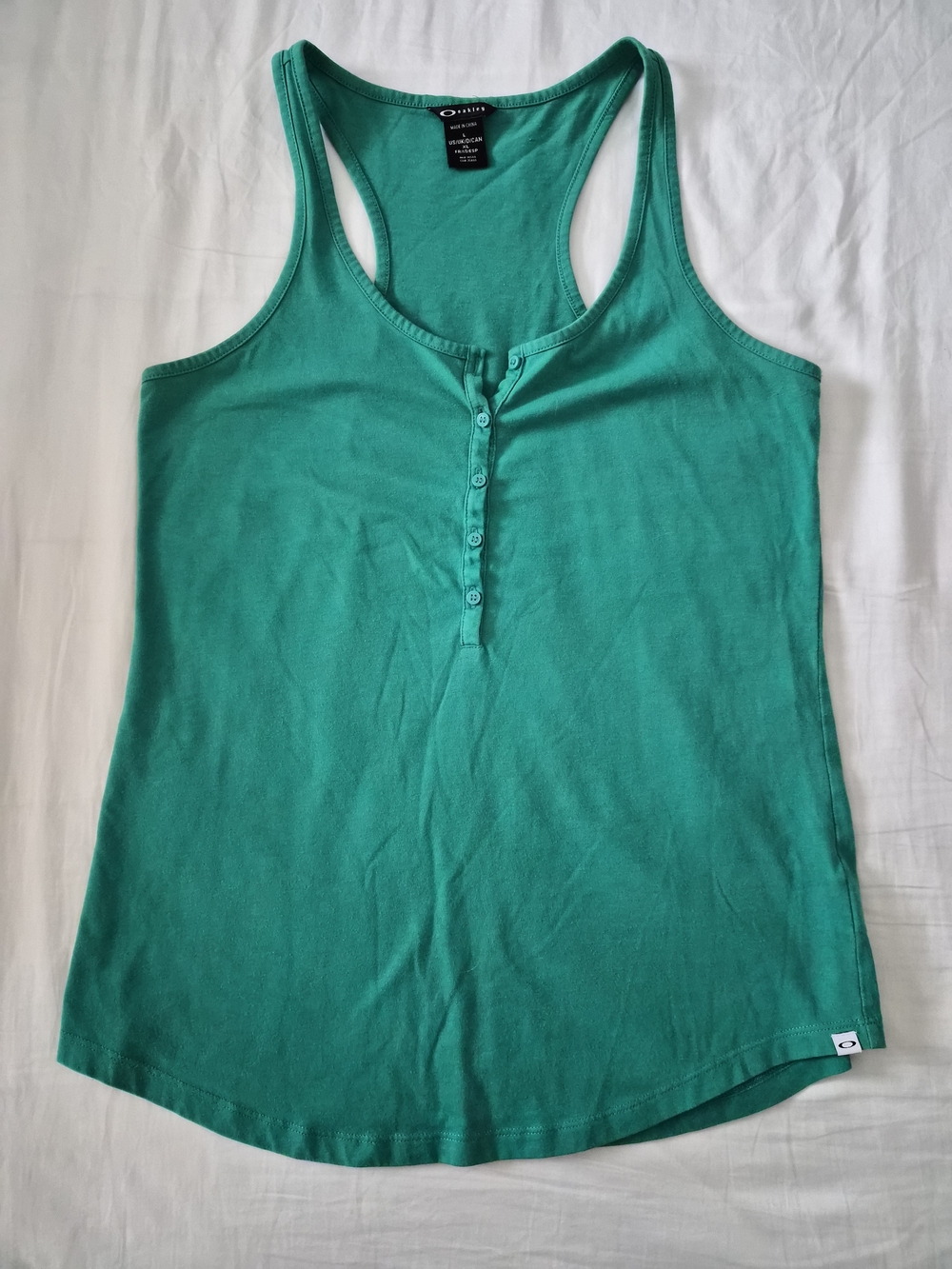 Oakley Women's Teal Racerback Henley Tank Top